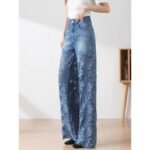 Women's Stitching High Waist Wide Leg Pants - Image 8