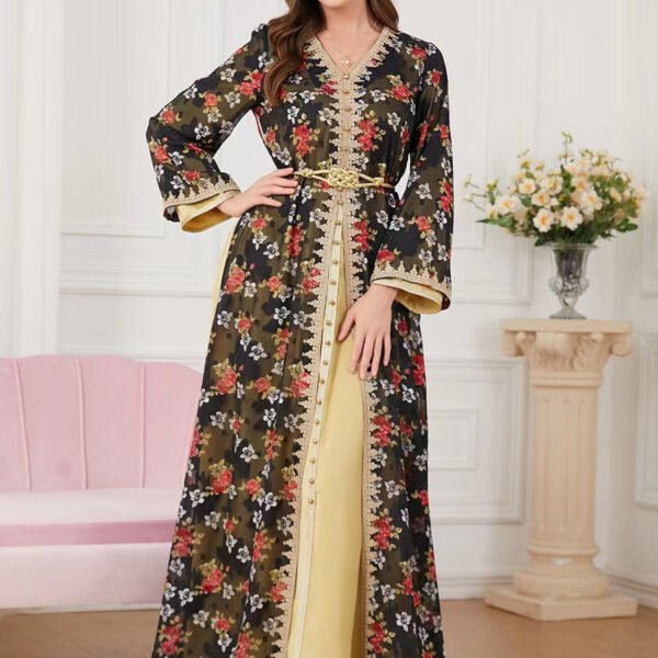 Women's Fashion Long-sleeved V-neck Dresses Two-piece - Image 5