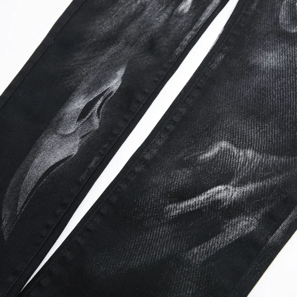 2025 Dark Streetwear Skull Print Punk Stretch Slim - Image 5