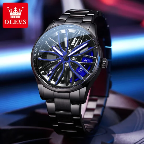 OLEVS Fashion 360° Rotary Dial Quartz Watch for Men - Image 4