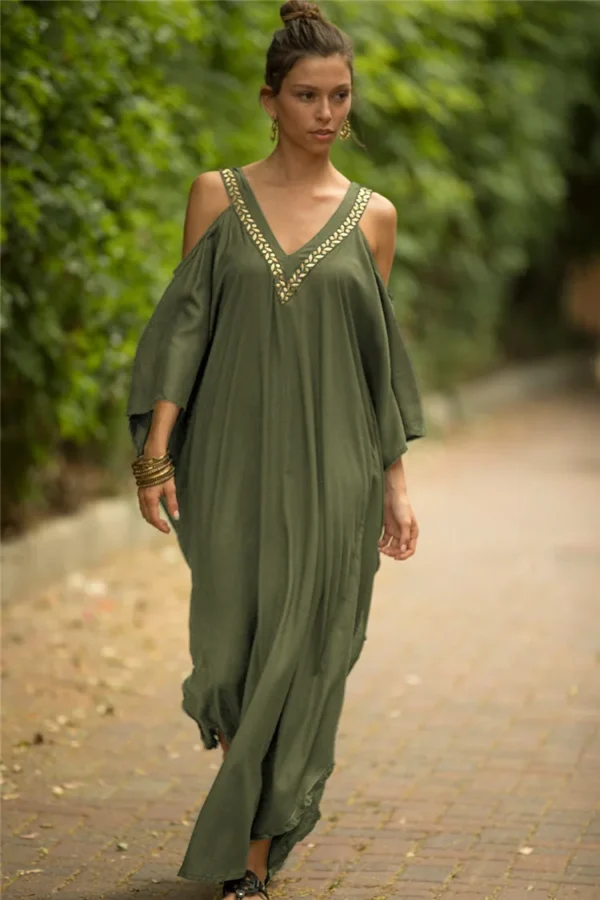 Turkish Cold Shoulder Kaftan