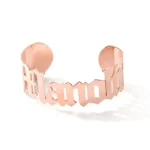 Personalized Stainless Steel Charm Wide Bracelet - Image 6