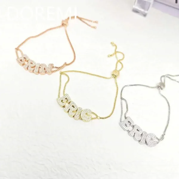 DOREMI Crystal Zircon Name Customized Letter Doubel Chain - Image 6