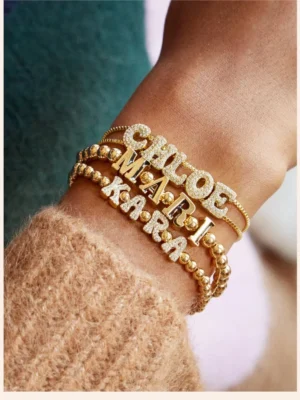 DOREMI Crystal Zircon Name Customized Letter Doubel Chain