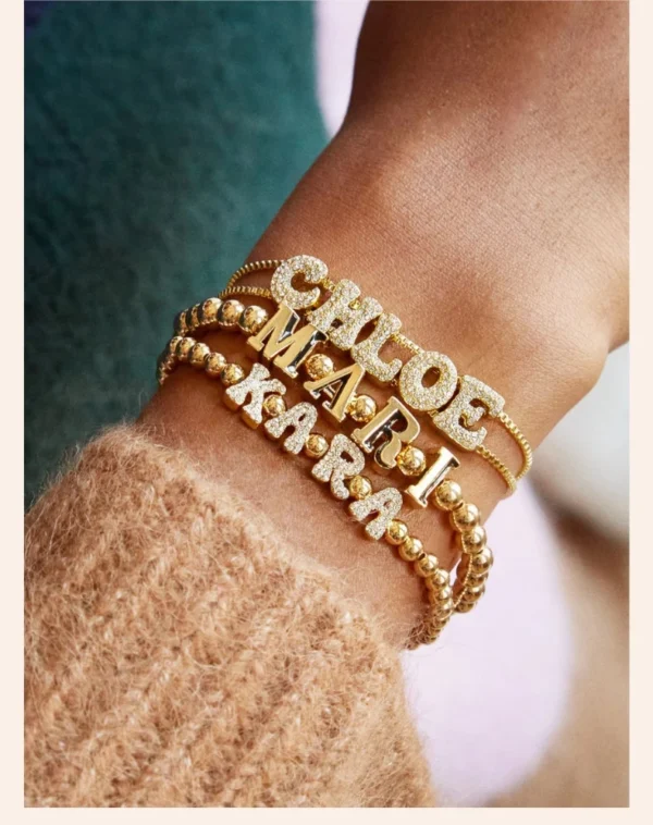 DOREMI Crystal Zircon Name Customized Letter Doubel Chain