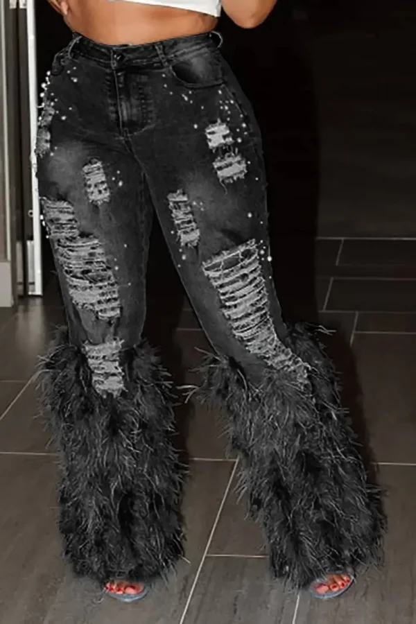 Women's Jeans Vintage Feather - Image 5