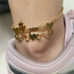 Custom Stainless Steel Crown Name Anklet Women Men - Image 3