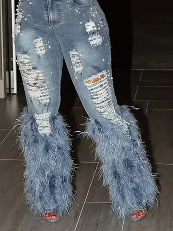 Women's Jeans Vintage Feather - Image 4