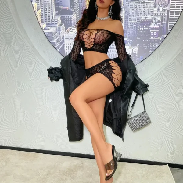 Women Sexy Netting Sets Tops and Skirts - Image 6