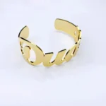 Personalized Stainless Steel Charm Wide Bracelet - Image 3