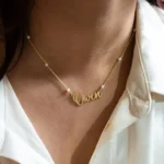 Custom Pearls Name Necklace Women - Image 4