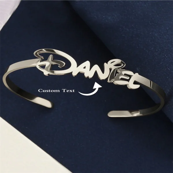 Custom Name Bracelet Gold Color Stainless Steel - Image 2