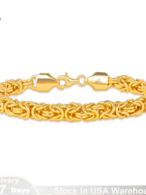 18K Gold Plated 8 Inches Braided Bracelet for Women Men