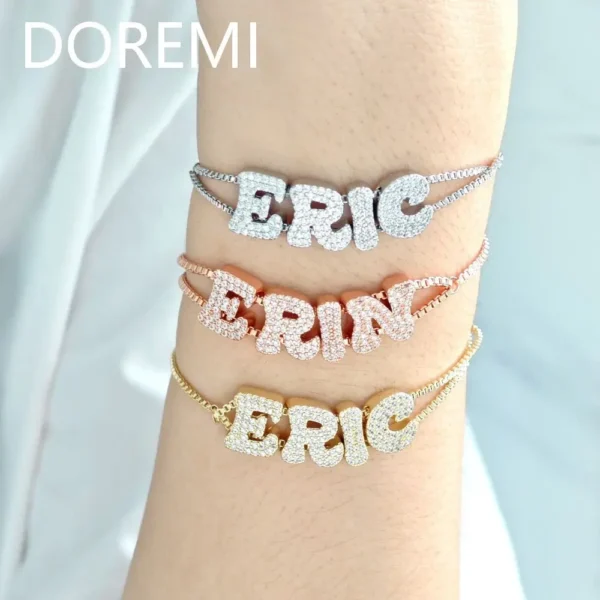 DOREMI Crystal Zircon Name Customized Letter Doubel Chain - Image 4
