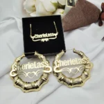 Customized Name Necklace Stainless Steel Set - Image 2