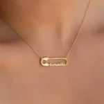 Custom Double Name Paper Clip Pendant Necklace - Image 4
