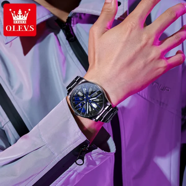 OLEVS Fashion 360° Rotary Dial Quartz Watch for Men - Image 6