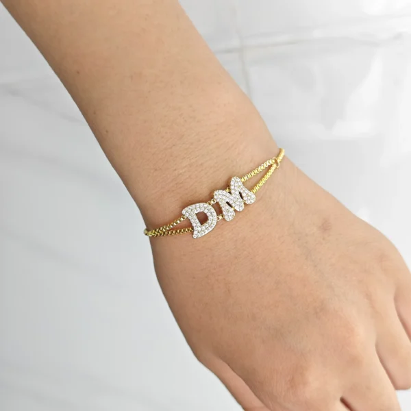 DOREMI Crystal Zircon Name Customized Letter Doubel Chain - Image 2