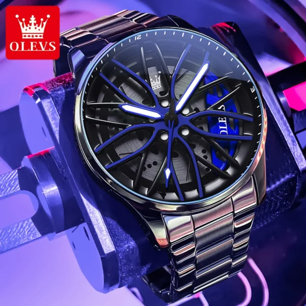 OLEVS Fashion 360° Rotary Dial Quartz Watch for Men - Image 3