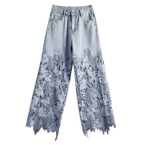 Summer New Vintage Flower Hollowed-out Jeans - Image 6
