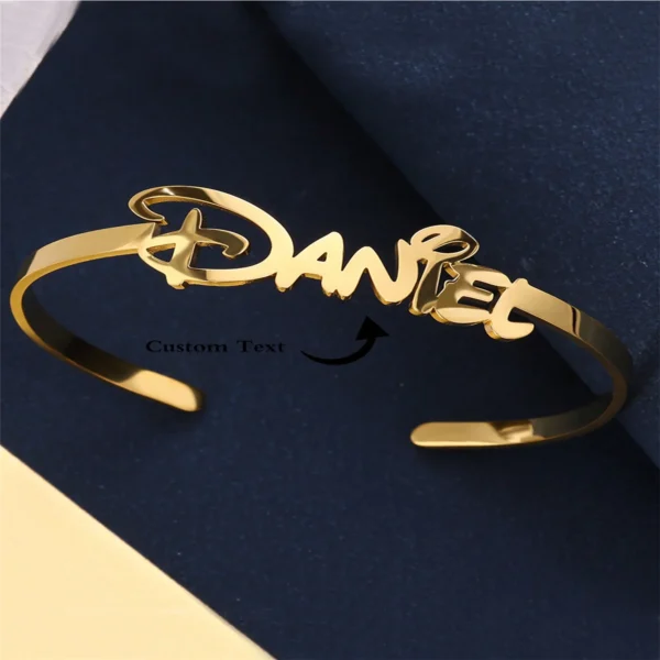 Custom Name Bracelet Gold Color Stainless Steel