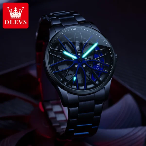 OLEVS Fashion 360° Rotary Dial Quartz Watch for Men - Image 5