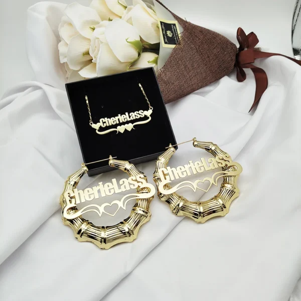 Customized Name Necklace Stainless Steel Set - Image 4