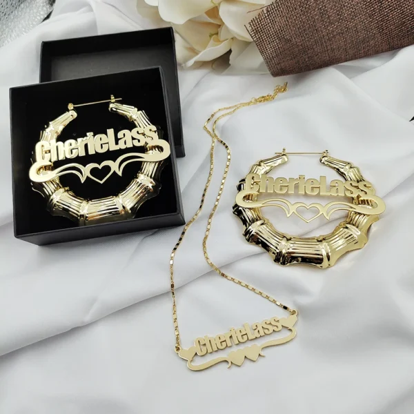 Customized Name Necklace Stainless Steel Set - Image 5