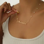 Custom Pearls Name Necklace Women - Image 3