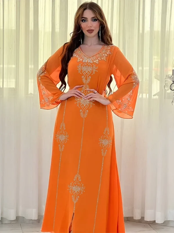 Eid Jalabiya Muslim Abaya Party Dress for Women - Image 5
