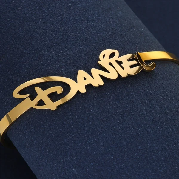 Custom Name Bracelet Gold Color Stainless Steel - Image 4
