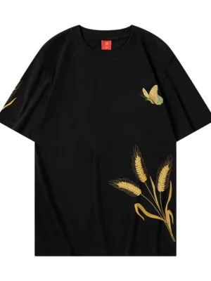 Butterfly Embroidery T Shirt Men