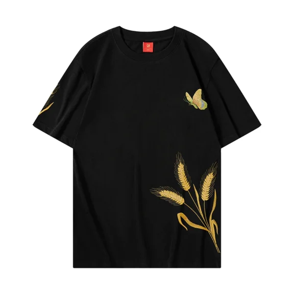 Butterfly Embroidery T Shirt Men