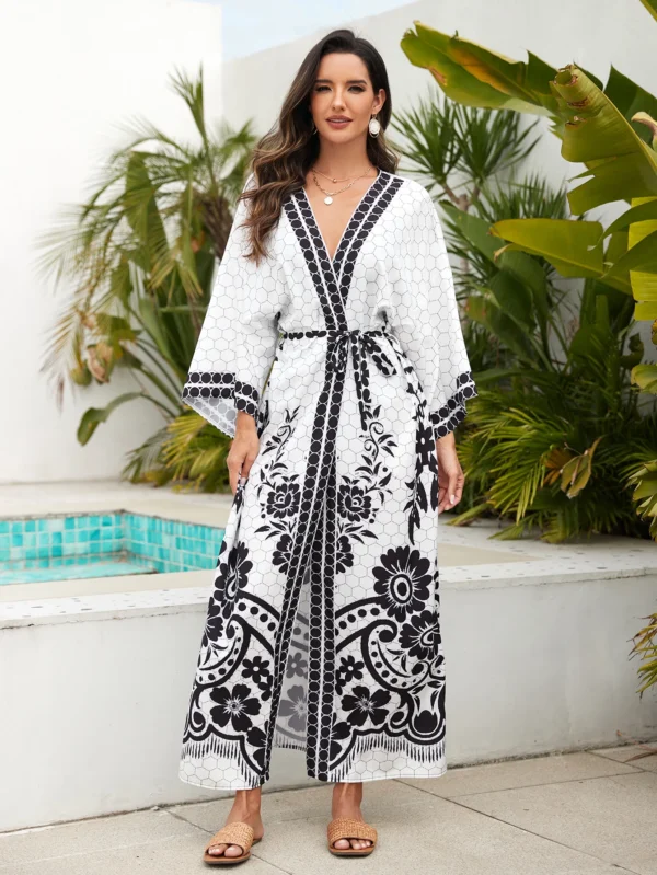 Beach Boho Kimono Cover up over sized - Image 2
