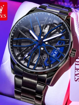 OLEVS Fashion 360° Rotary Dial Quartz Watch for Men