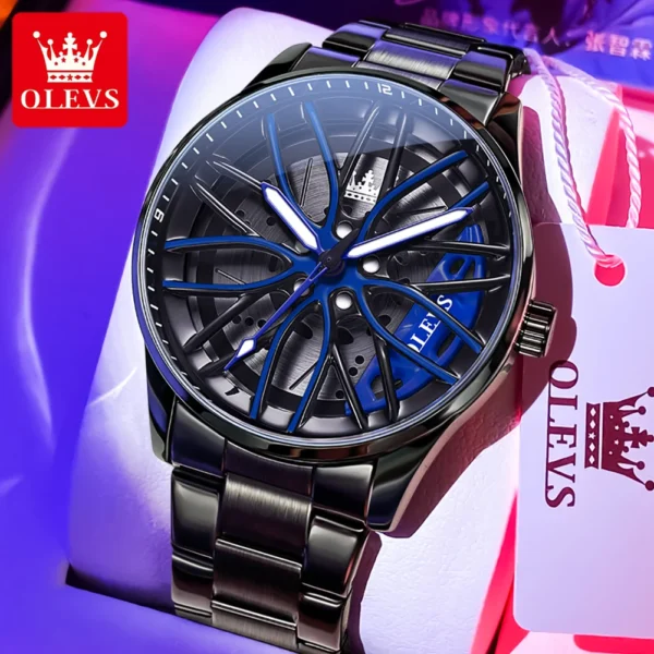 OLEVS Fashion 360° Rotary Dial Quartz Watch for Men