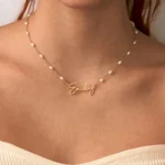 Custom Pearls Name Necklace Women - Image 2