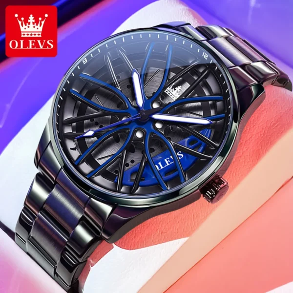 OLEVS Fashion 360° Rotary Dial Quartz Watch for Men - Image 2