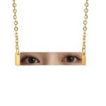 Engrave Eye Colorful Picture Rectangle Necklace Stainless Steel - Image 5