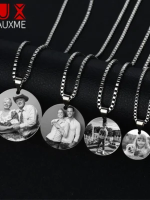 Auxauxme Customized Photo Name Necklace