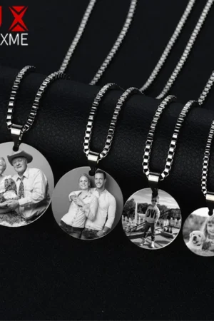 Auxauxme Customized Photo Name Necklace
