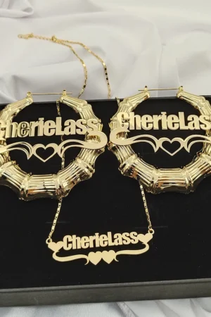 Customized Name Necklace Stainless Steel Set