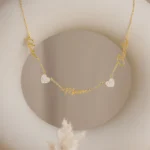 Two Pave Zircon Heart Custom Name Necklaces - Image 2