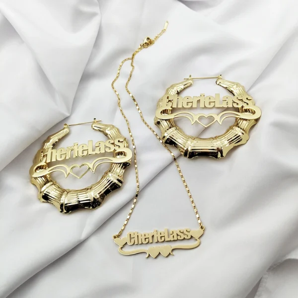 Customized Name Necklace Stainless Steel Set - Image 3