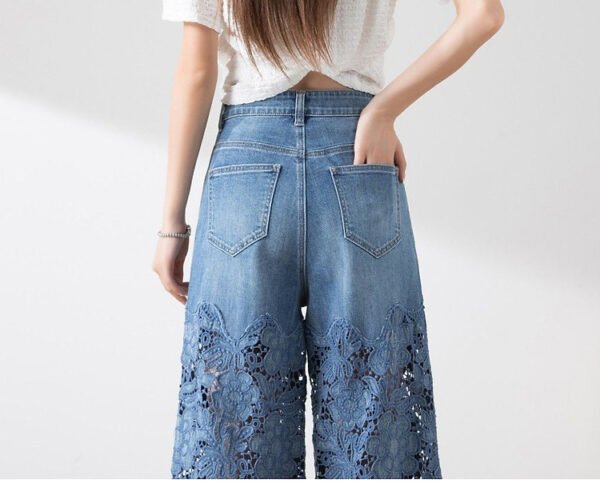 Women's Stitching High Waist Wide Leg Pants - Image 9