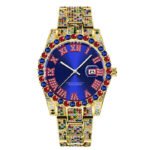 Hip Hop Men Fashion Color Full Diamond Date Quartz Watches - Image 5