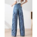 Women's Stitching High Waist Wide Leg Pants - Image 2