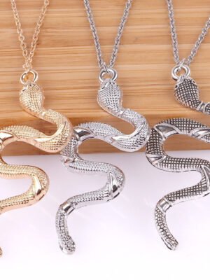 Snake Necklace Vintage Snake Pendant Sweater Chain