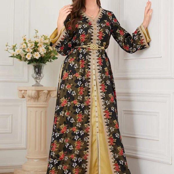 Women's Fashion Long-sleeved V-neck Dresses Two-piece - Image 3