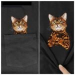 Men'S T-Shirt Fashion Brand Summer Pocket Cat - Image 2